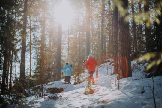 Best Lake Nature Adventures lumikenkäily metsässä snowwhoeing