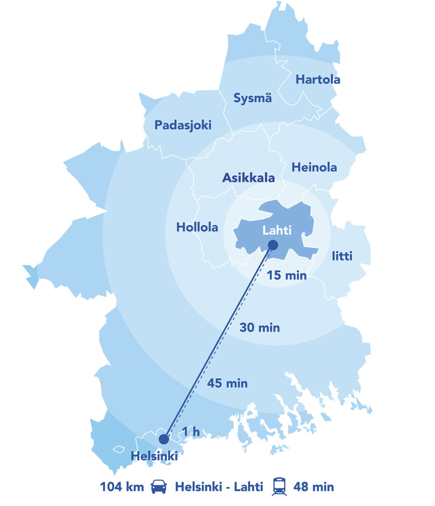 Lahden seutu kartta