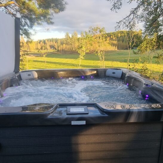 Ritaniemen tila, poreallas terassilla maalaismaisemassa